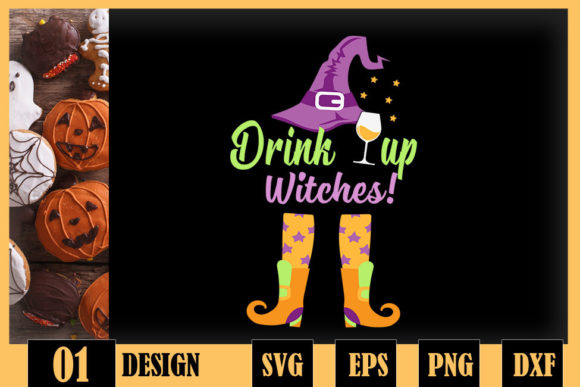 Halloween Funny Drink Up Witches Design Review